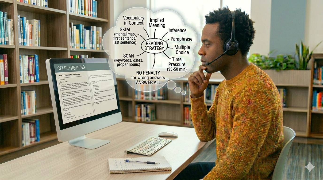 Illustration for: The Complete CELPIP Reading Blueprint: Strategies for Every Section